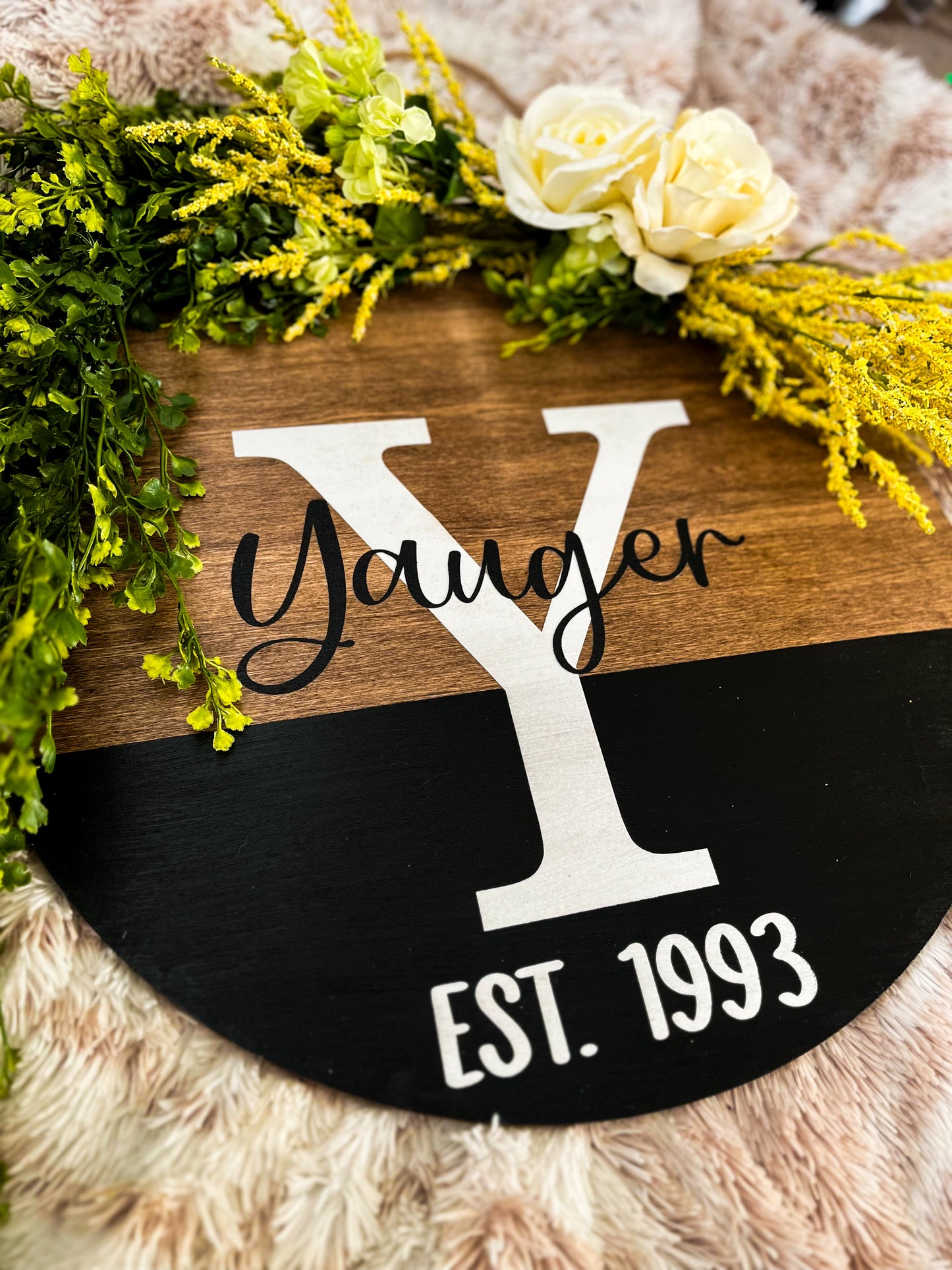Personalized floral sign