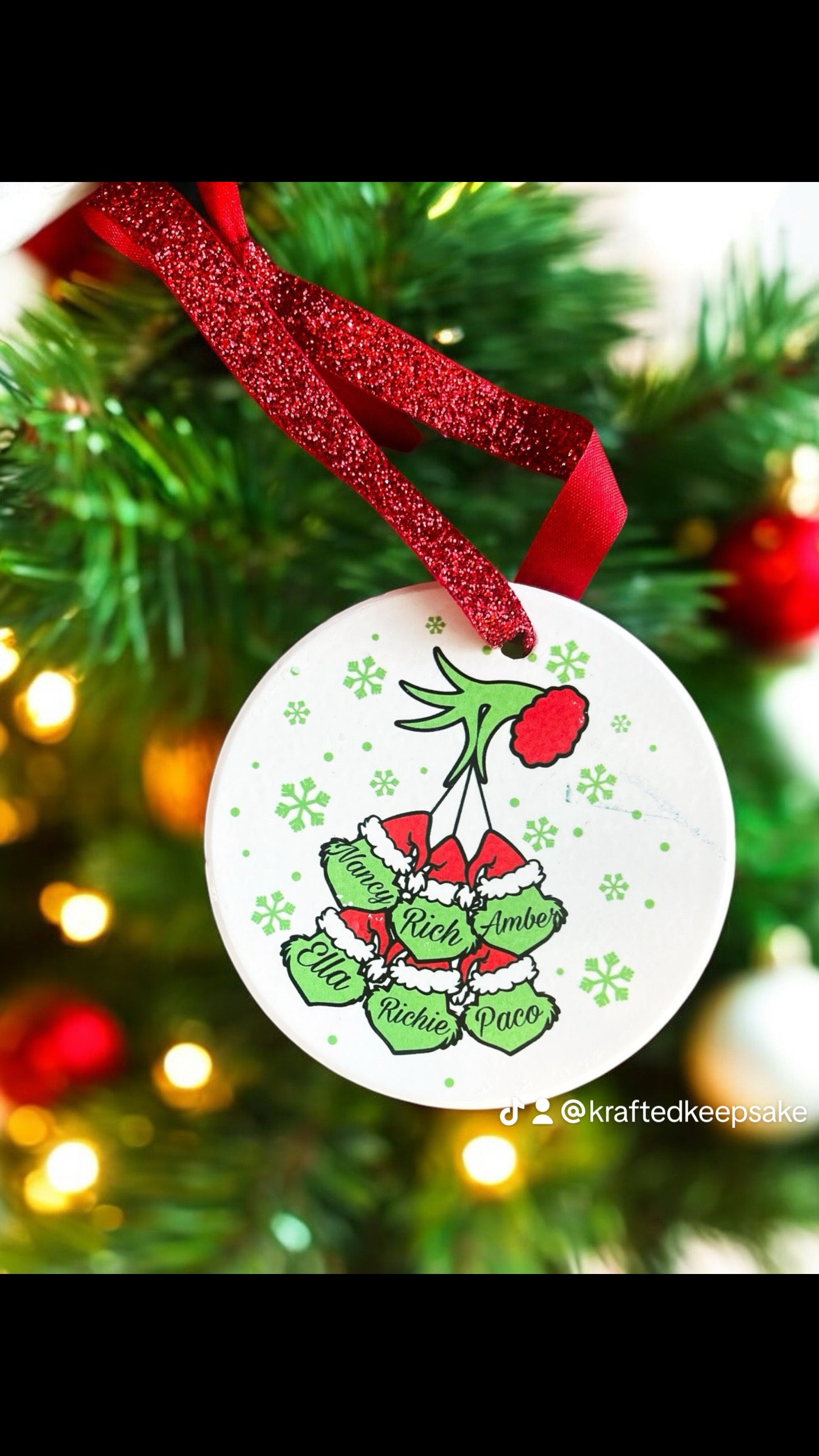 Custom green guy ornament