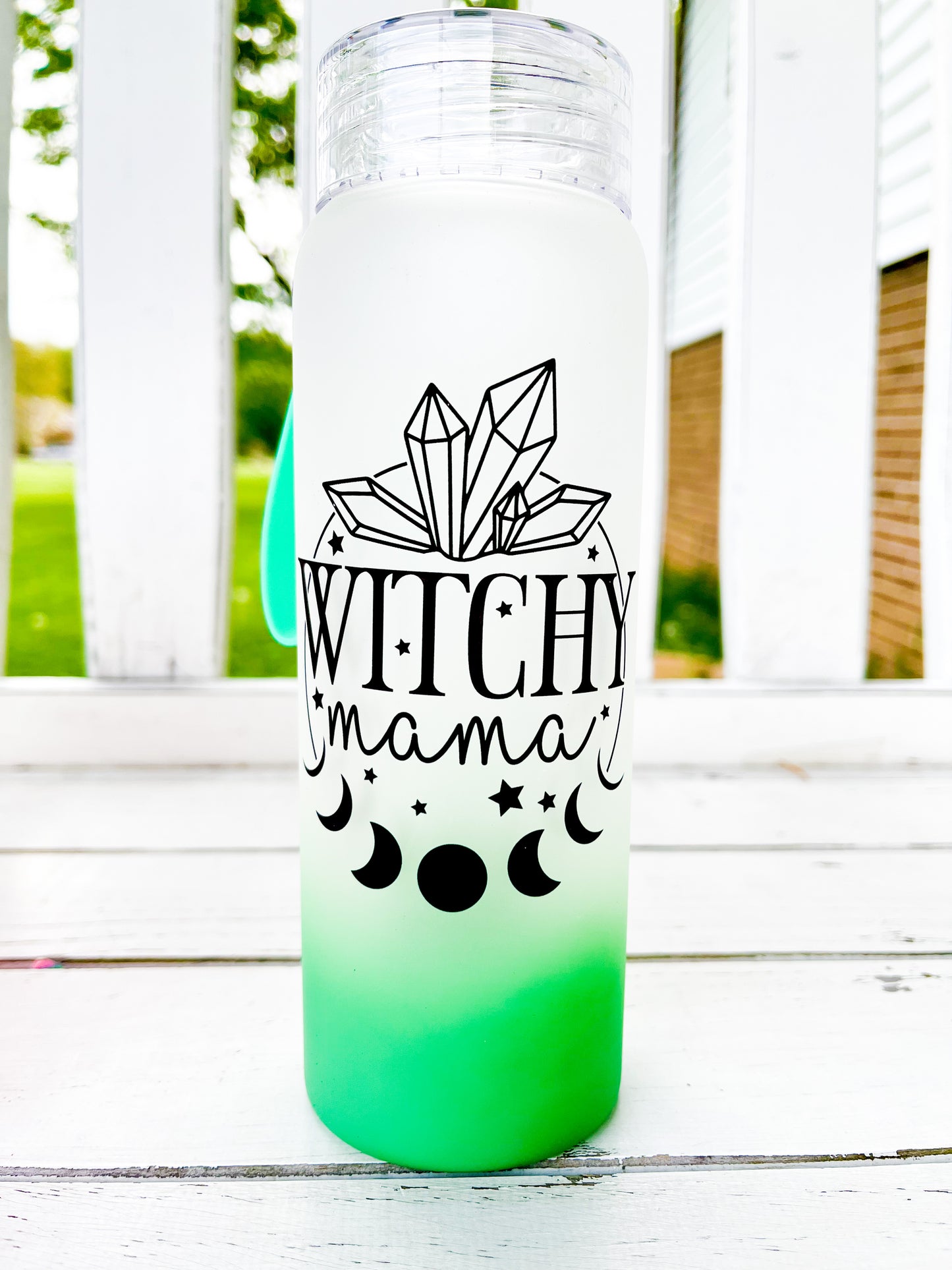 B Ombre glass personalized water bottles/glass cans