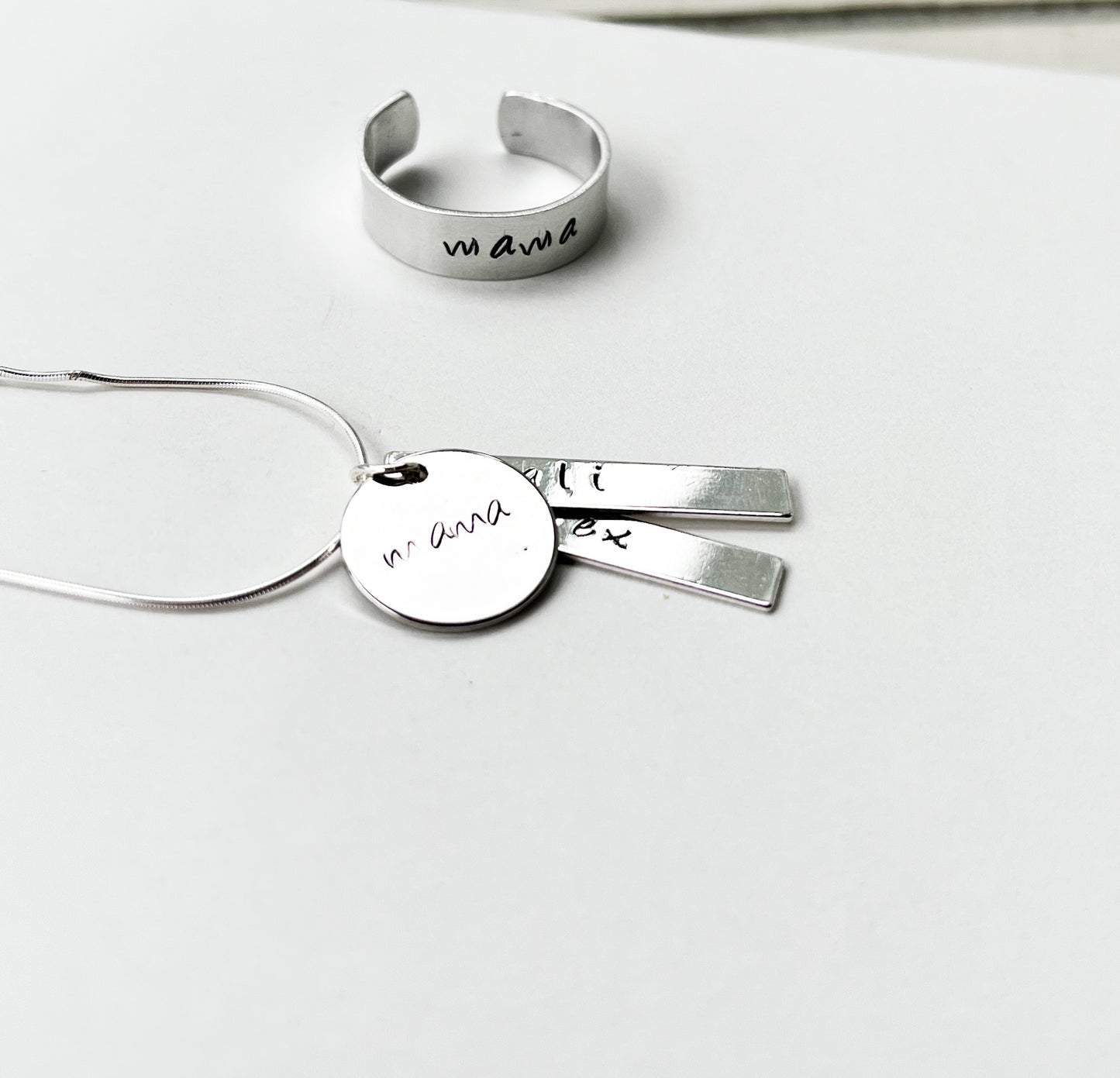 Mama ring and necklace set