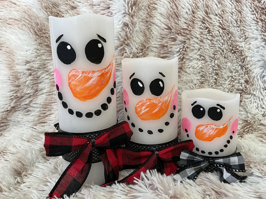 Snowman candles