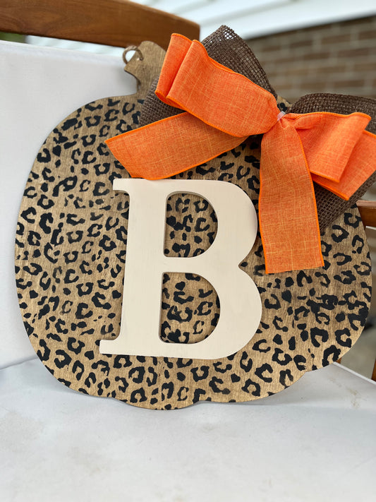 Cheetah print fall custom door sign