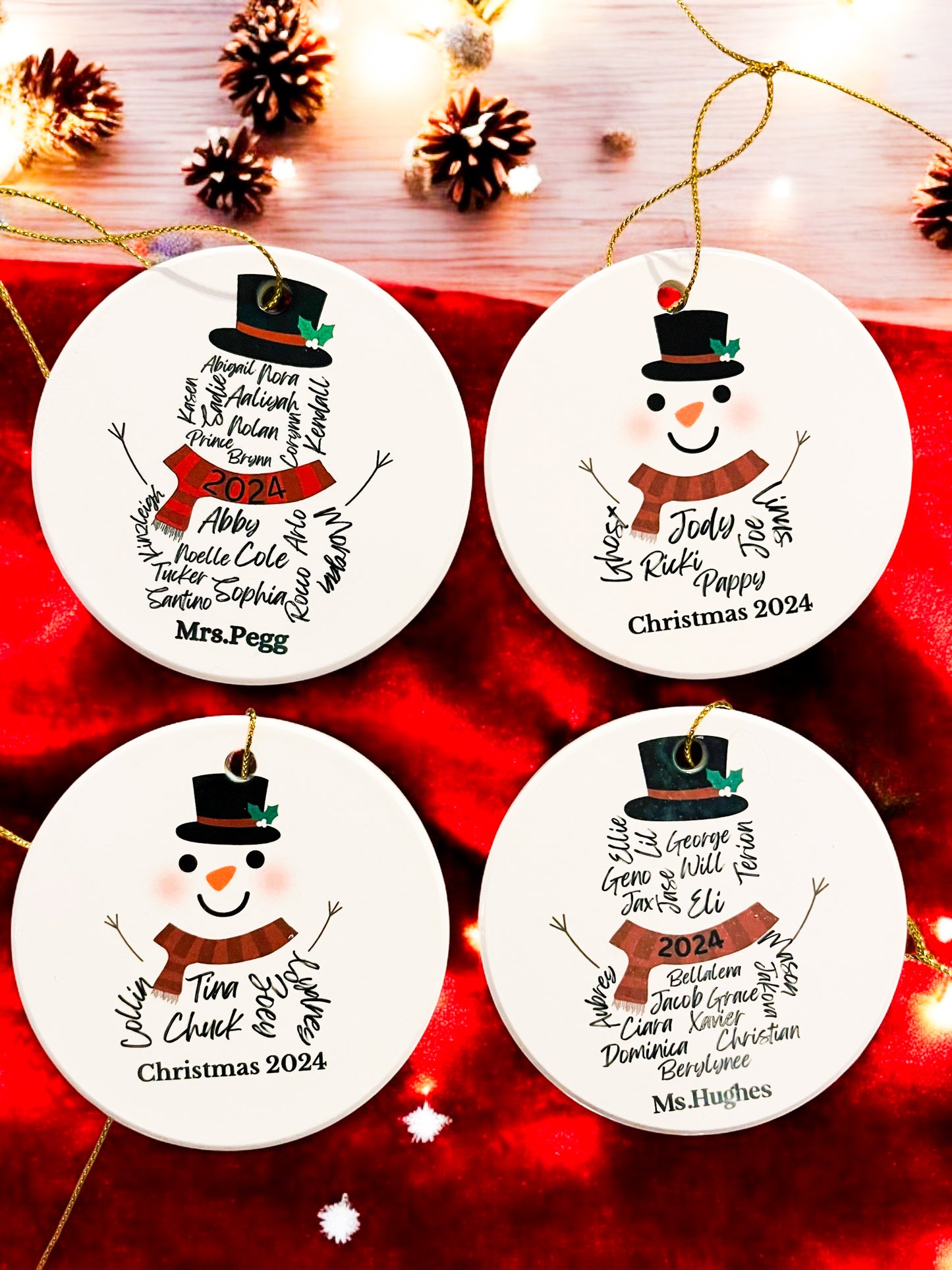 Custom name snowman ornament