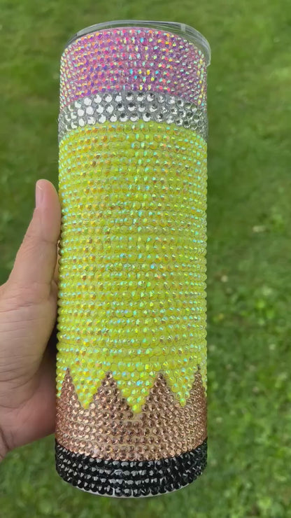 Rhinestone pencil tumbler