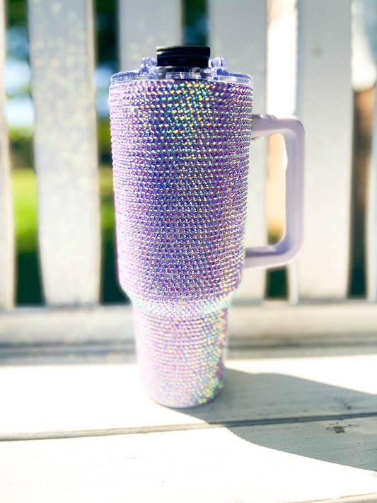 RHINESTONE 40OZ LAVENDAR TUMBLER