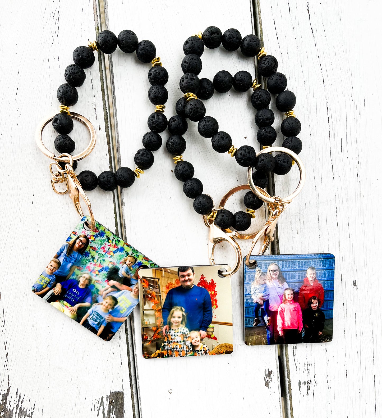 A Personalized photo wristlet keychains