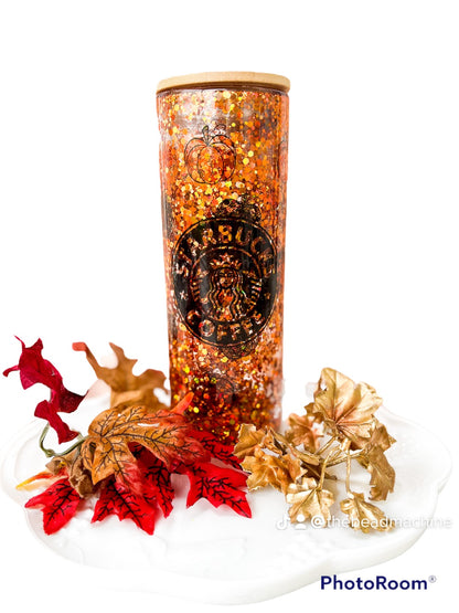 Starbucks Halloween glass can snowglobe