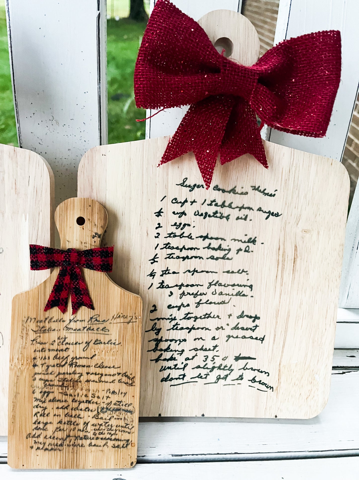 A-Handwritten sublimated recipe board