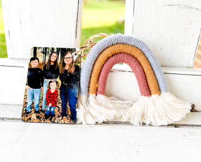 Bohemian style rainbow photo keychain