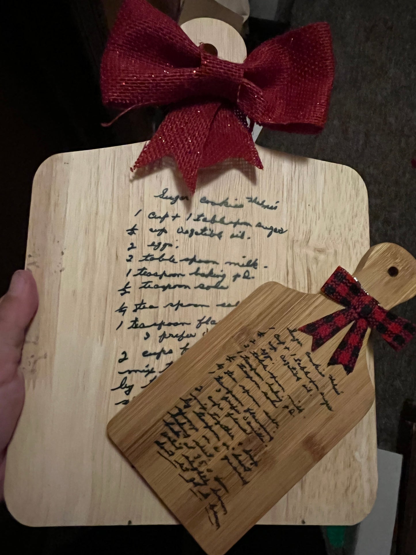 A-Handwritten sublimated recipe board