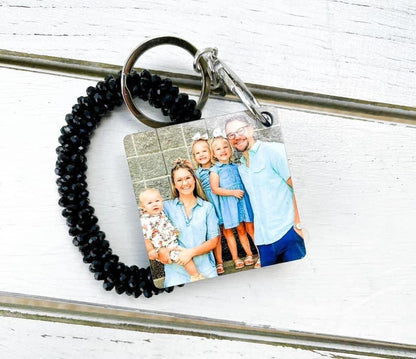 A Personalized photo wristlet keychains