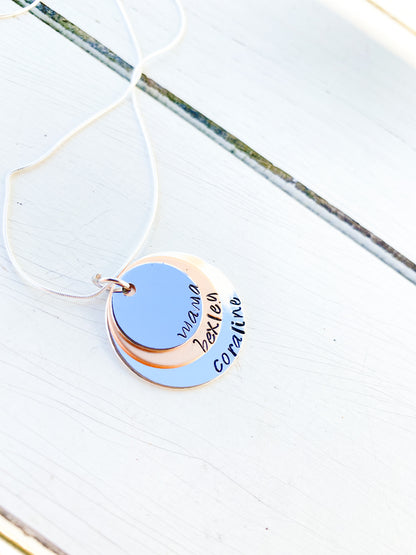 personalized circle necklace