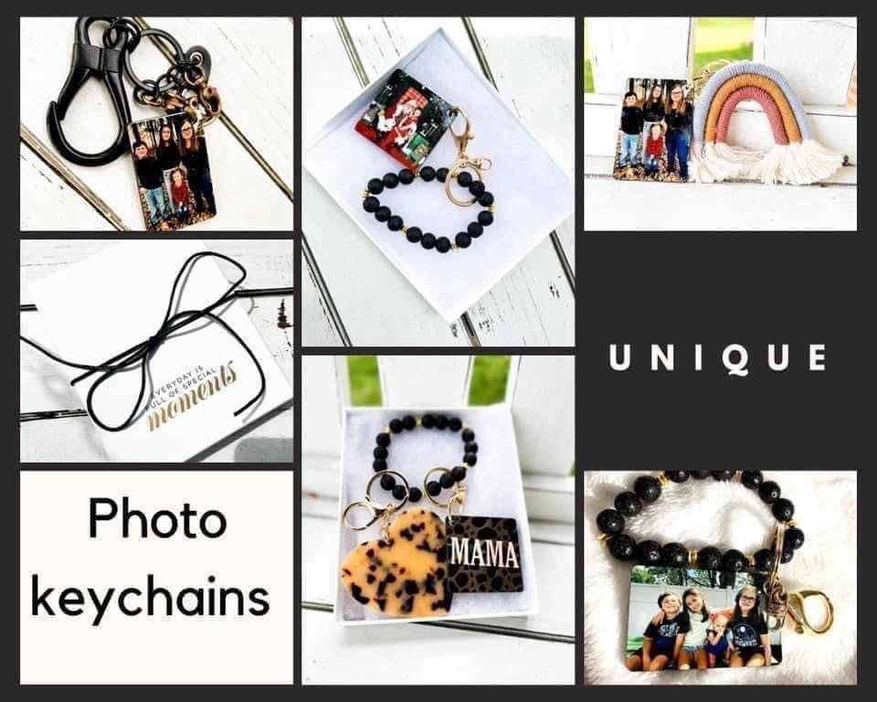 A Personalized photo wristlet keychains