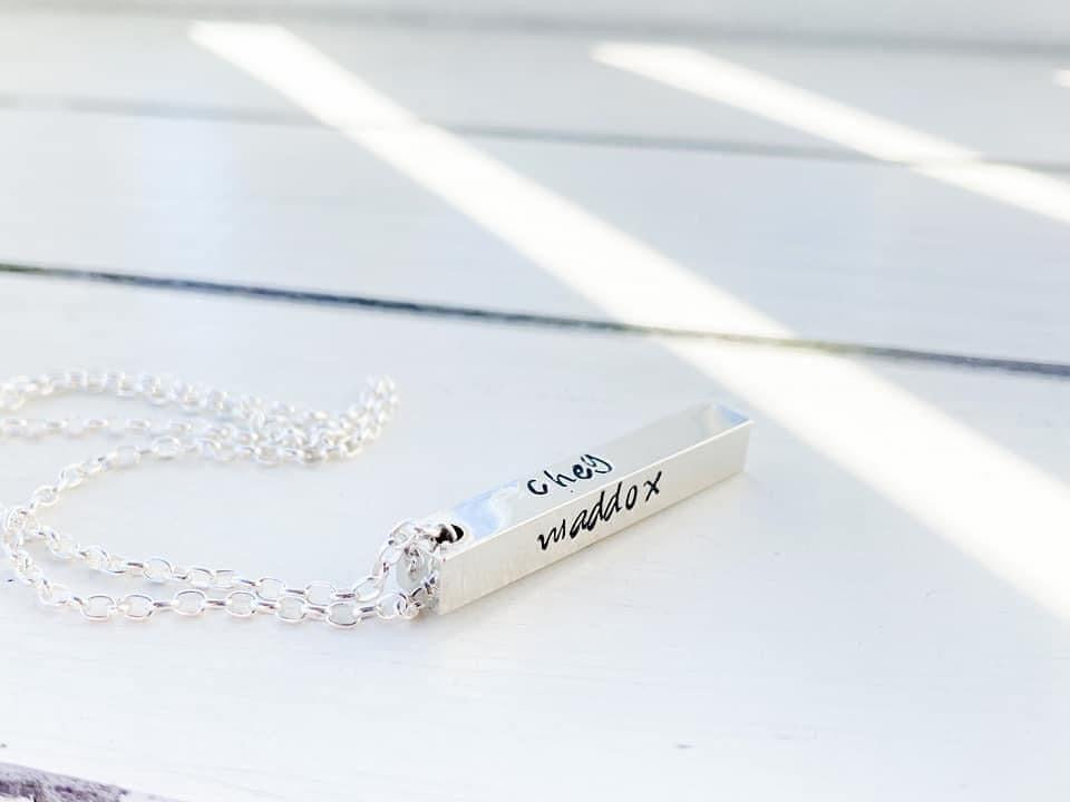 Personalized 3D pillar necklace