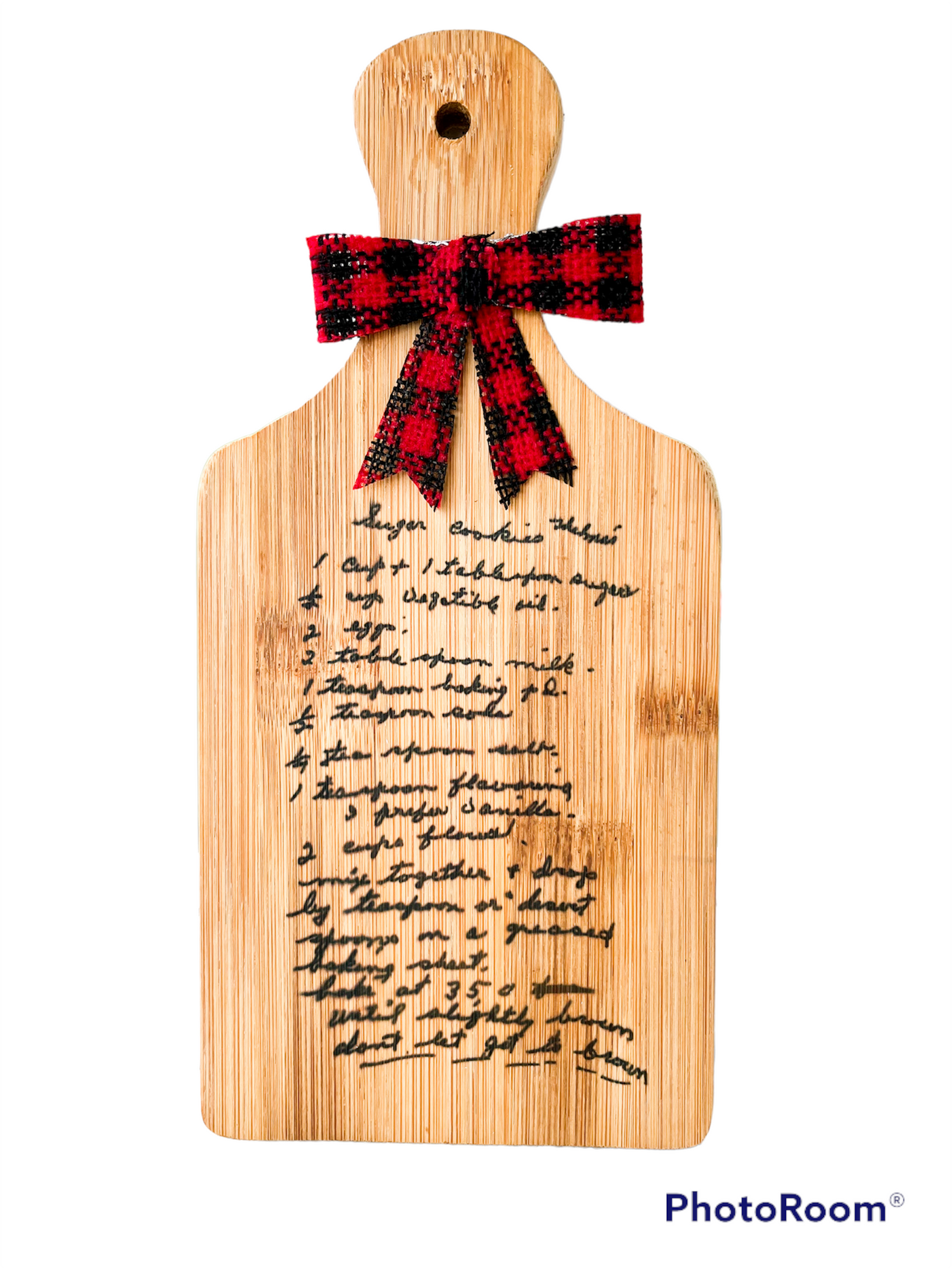 A-Handwritten sublimated recipe board