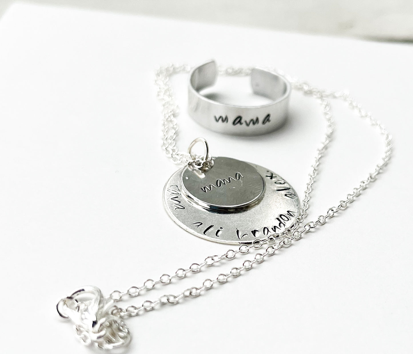 Mama ring and necklace set