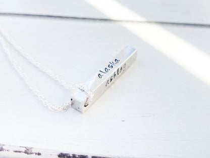 Personalized 3D pillar necklace