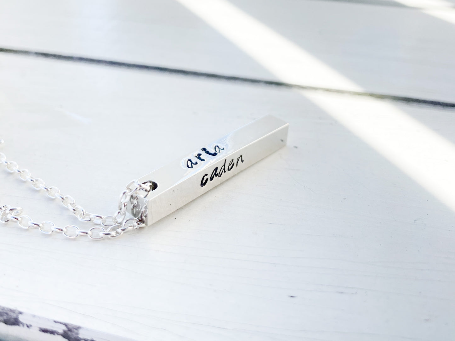 Personalized 3D pillar necklace