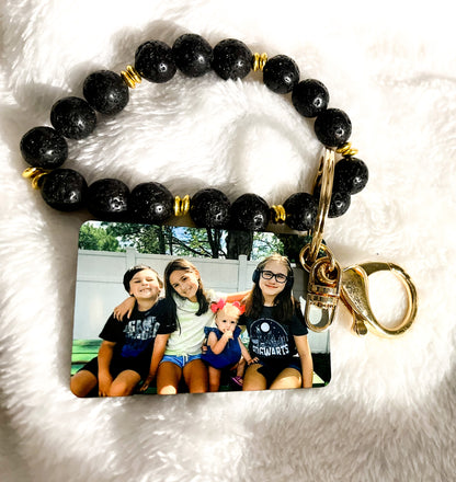 A Personalized photo wristlet keychains